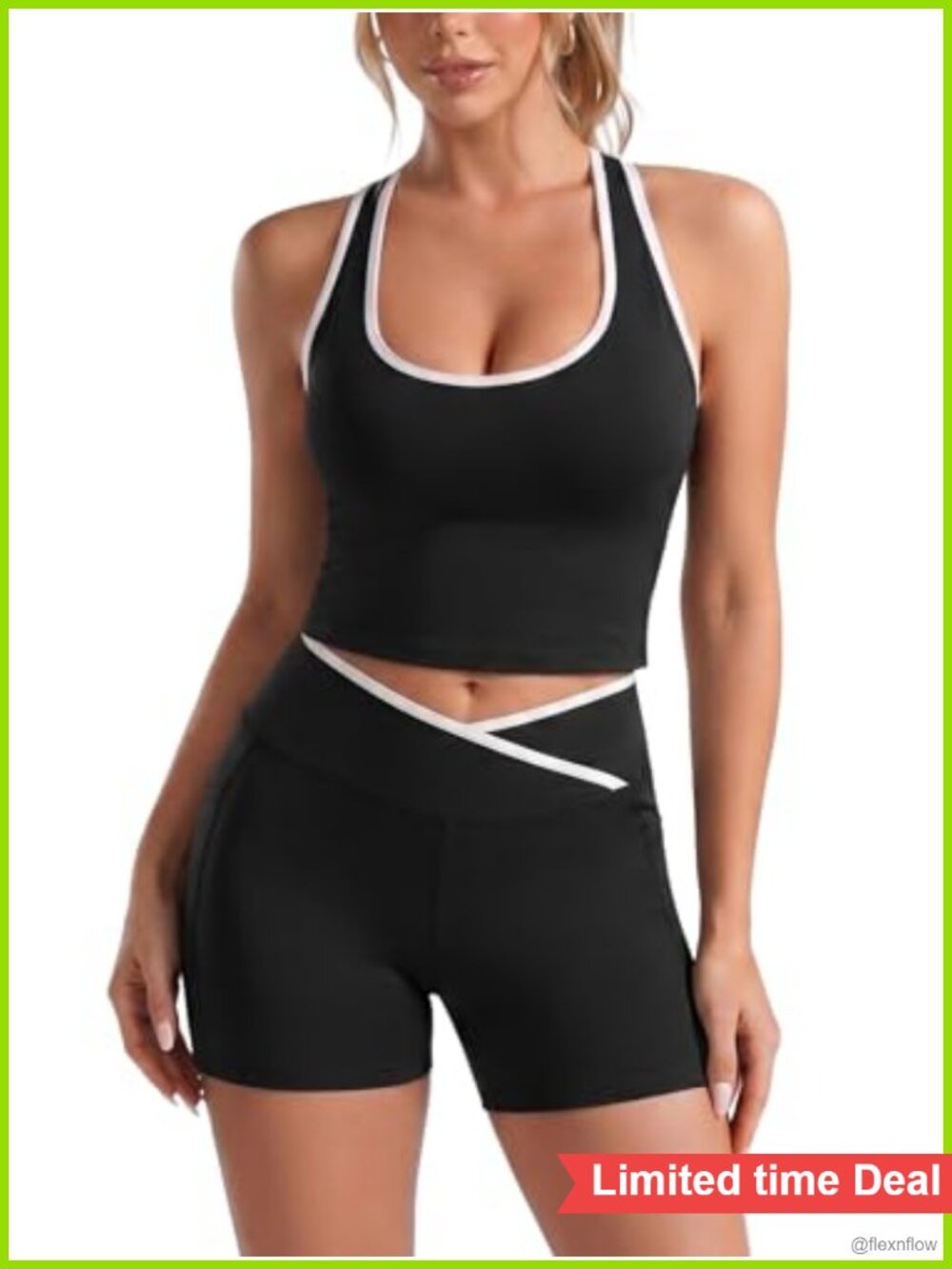 Women 2 Piece Workout Set Removable Pad Sports Bra High Waist Shorts